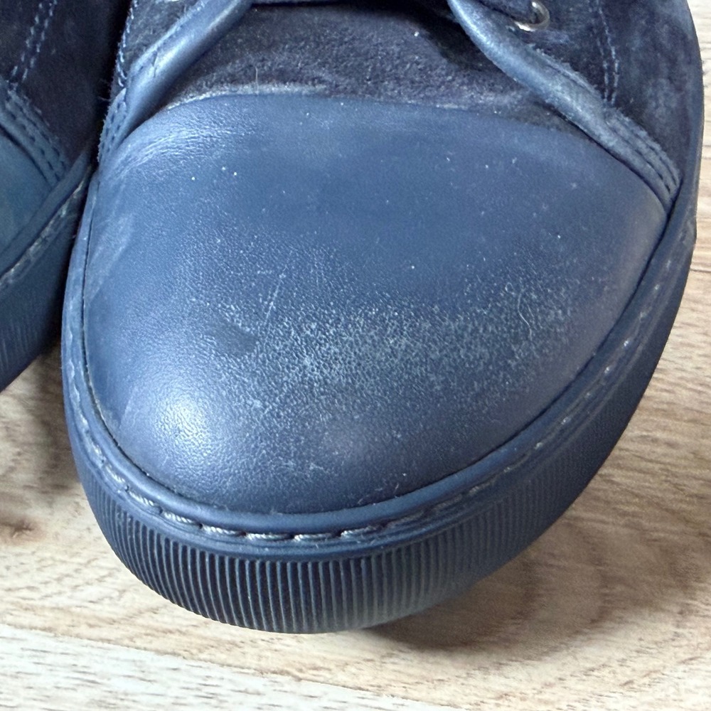 Lanvin DBB1 Sneakers Mens Size 10 Navy Blue Suede Cap Toe Shoes Preppy Portugal - Picture 4 of 10